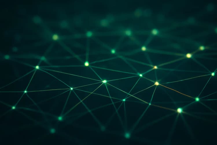 Como funciona o Google: gráfico de rede mostrando conexões e fluxos de dados.